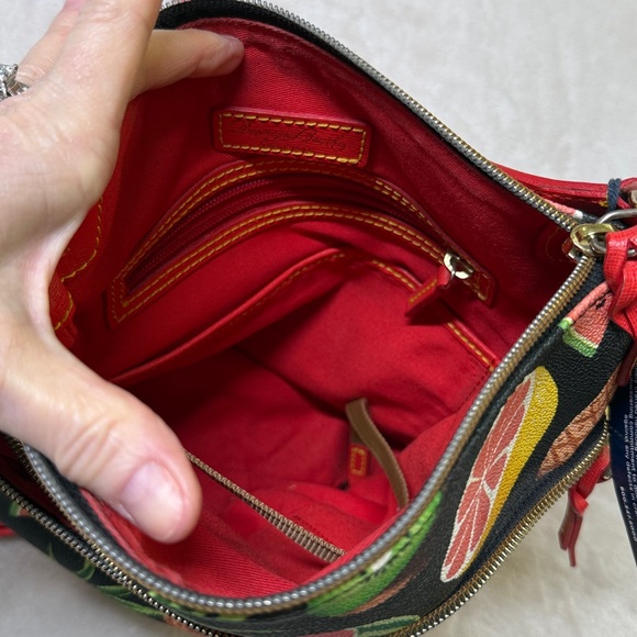 Dooney & Bourke Ambrosia tropical fruit print leather crossbody bag NWT - Picture 11 of 16